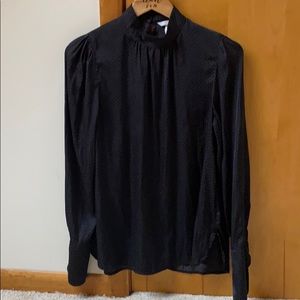 High Neck Black Blouse